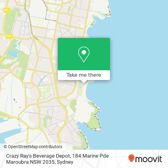 Crazy Ray's Beverage Depot, 184 Marine Pde Maroubra NSW 2035 map