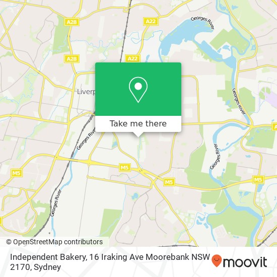 Independent Bakery, 16 Iraking Ave Moorebank NSW 2170 map