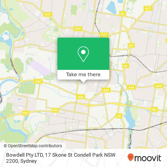 Bowdell Pty LTD, 17 Skone St Condell Park NSW 2200 map