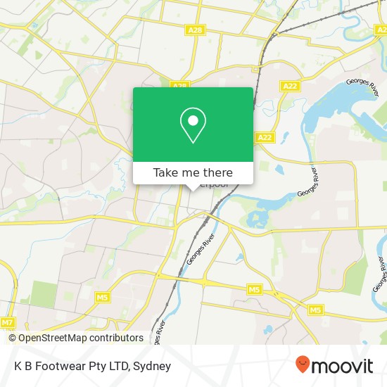 K B Footwear Pty LTD, 167 Northumberland St Liverpool NSW 2170 map