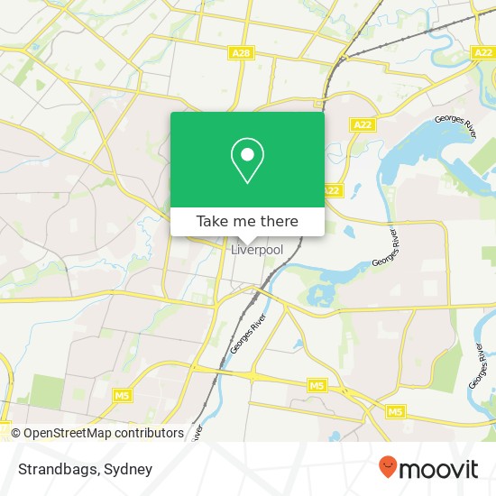 Mapa Strandbags, Liverpool NSW 2170