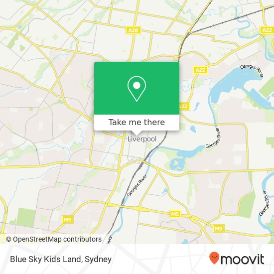 Mapa Blue Sky Kids Land, George St Liverpool NSW 2170