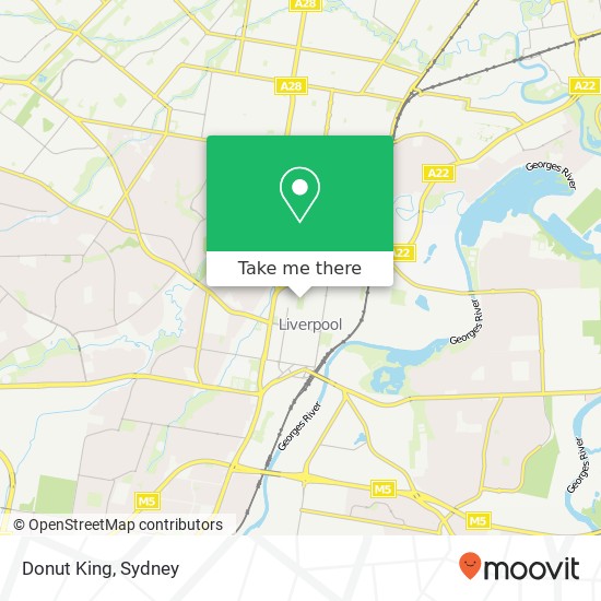 Donut King, 1-51 Macquarie St Liverpool NSW 2170 map