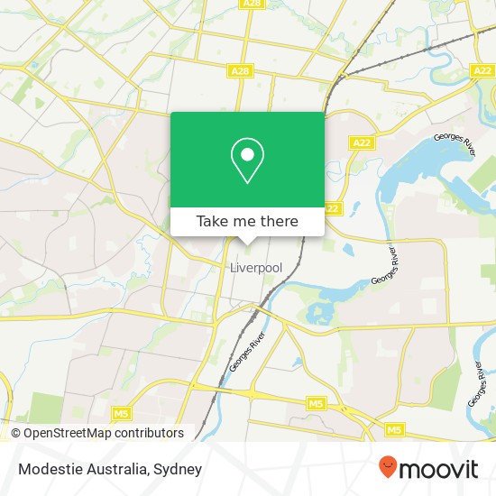 Mapa Modestie Australia, 1-51 Macquarie St Liverpool NSW 2170