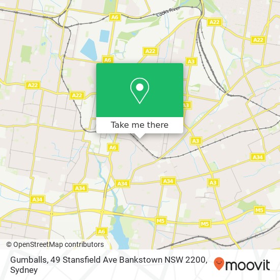 Mapa Gumballs, 49 Stansfield Ave Bankstown NSW 2200