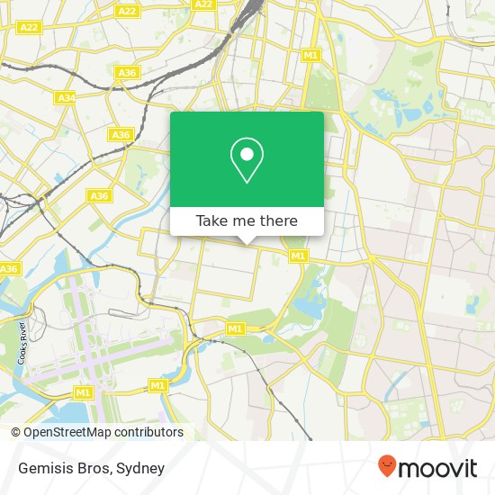 Mapa Gemisis Bros, 349 Gardeners Rd Rosebery NSW 2018