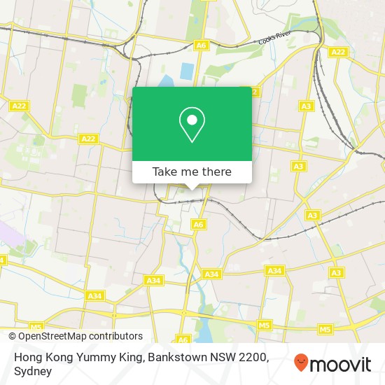 Mapa Hong Kong Yummy King, Bankstown NSW 2200