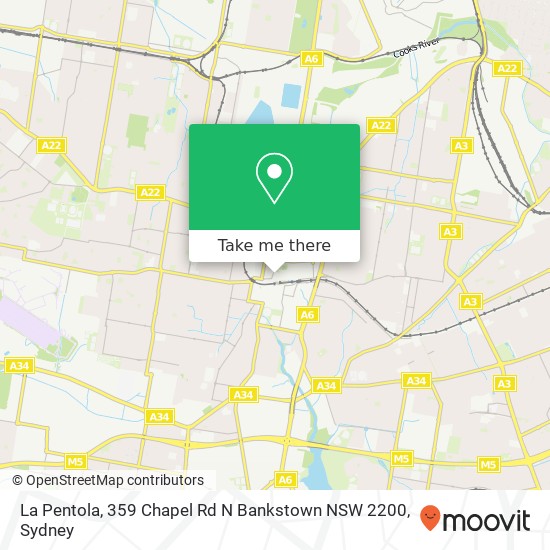 Mapa La Pentola, 359 Chapel Rd N Bankstown NSW 2200