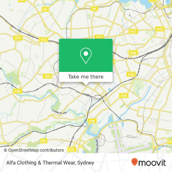 Mapa Alfa Clothing & Thermal Wear, 310 Marrickville Rd Marrickville NSW 2204