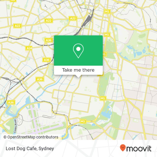 Mapa Lost Dog Cafe, 1 Ralph St Alexandria NSW 2015