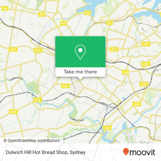 Mapa Dulwich Hill Hot Bread Shop, 396 New Canterbury Rd Dulwich Hill NSW 2203