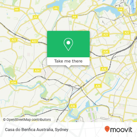 Casa do Benfica Australia, Centennial St Marrickville NSW 2204 map