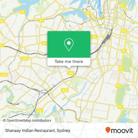 Shanaay Indian Restaurant, 503 King St Newtown NSW 2042 map