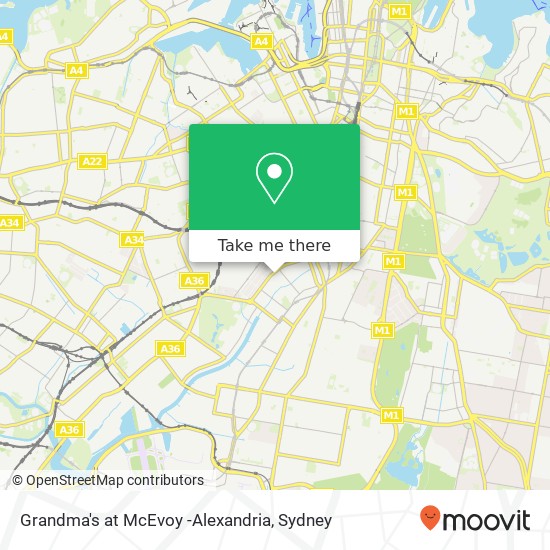Mapa Grandma's at McEvoy -Alexandria, 140-142 McEvoy St Alexandria NSW 2015