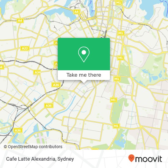 Cafe Latte Alexandria, 23 Bowden St Alexandria NSW 2015 map