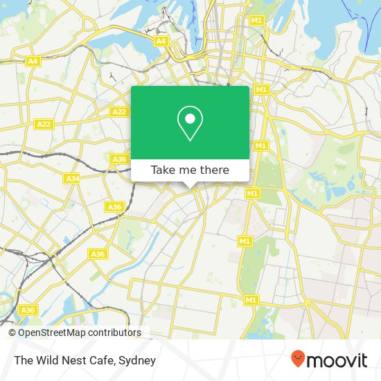 Mapa The Wild Nest Cafe, 105-109 McEvoy St Alexandria NSW 2015