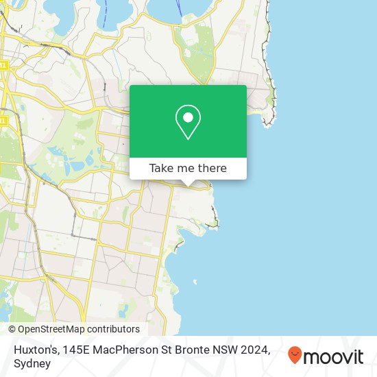 Huxton's, 145E MacPherson St Bronte NSW 2024 map