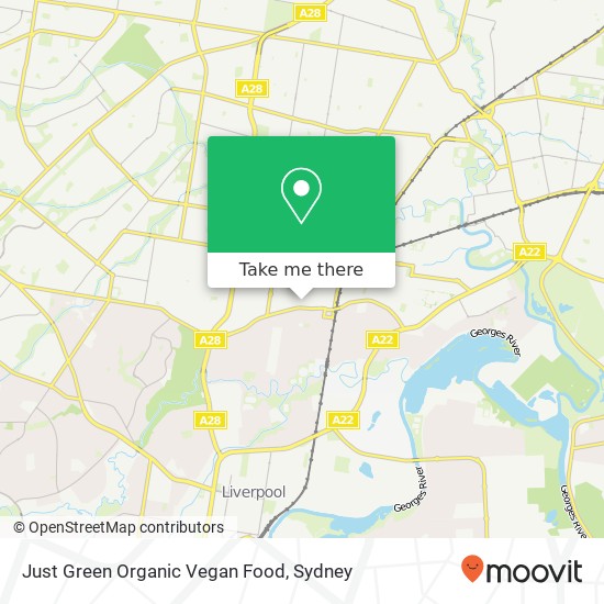 Mapa Just Green Organic Vegan Food, John St Cabramatta NSW 2166