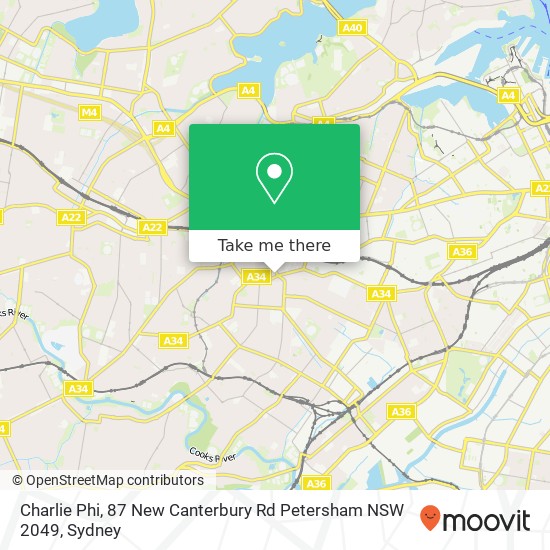 Charlie Phi, 87 New Canterbury Rd Petersham NSW 2049 map
