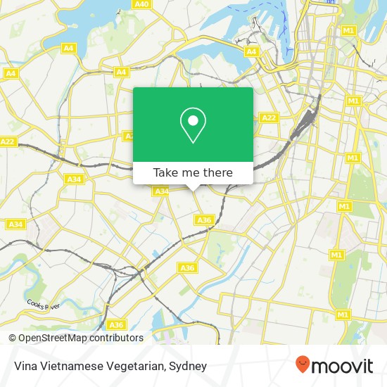 Mapa Vina Vietnamese Vegetarian, 395 King St Newtown NSW 2042