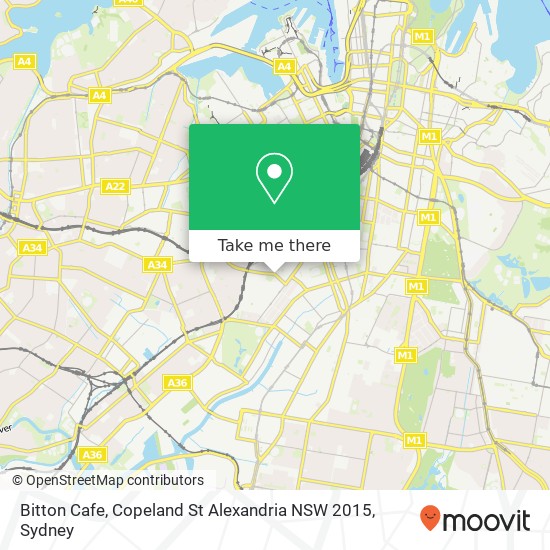 Bitton Cafe, Copeland St Alexandria NSW 2015 map