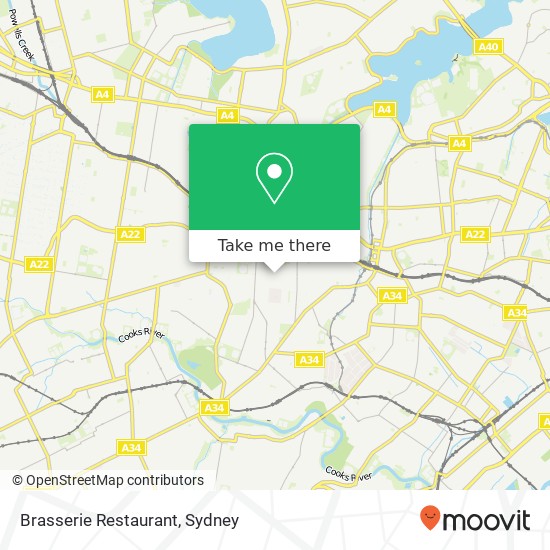 Mapa Brasserie Restaurant, 4 William St Ashfield NSW 2131