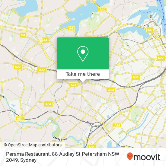 Perama Restaurant, 88 Audley St Petersham NSW 2049 map