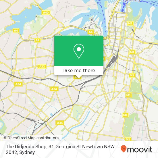 The Didjeridu Shop, 31 Georgina St Newtown NSW 2042 map