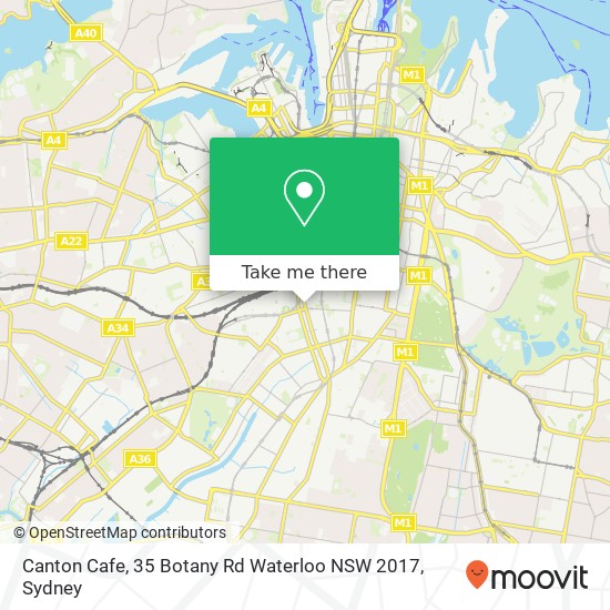 Canton Cafe, 35 Botany Rd Waterloo NSW 2017 map