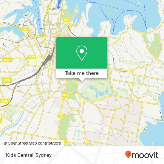Mapa Kids Central, 122 Lang Rd Moore Park NSW 2021