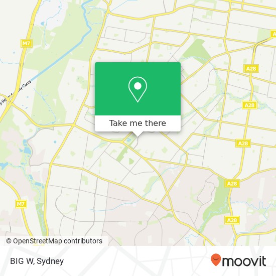 Mapa BIG W, 100 Bonnyrigg Ave Bonnyrigg NSW 2177