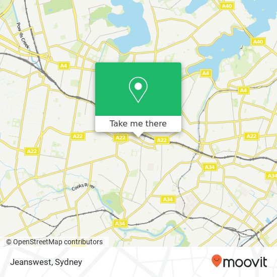 Mapa Jeanswest, 260 Liverpool Rd Ashfield NSW 2131