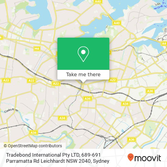 Tradebond International Pty LTD, 689-691 Parramatta Rd Leichhardt NSW 2040 map
