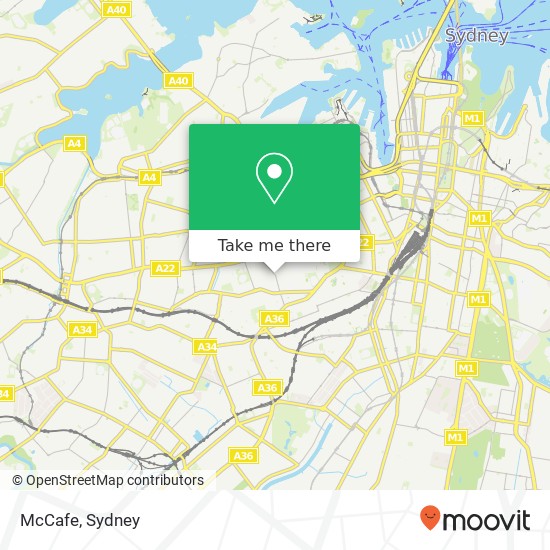 Mapa McCafe, Missenden Rd Camperdown NSW 2050