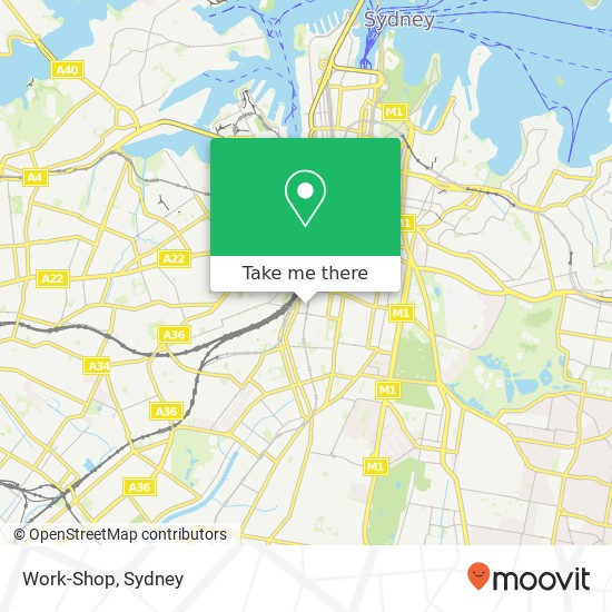 Mapa Work-Shop, 80 George St Redfern NSW 2016