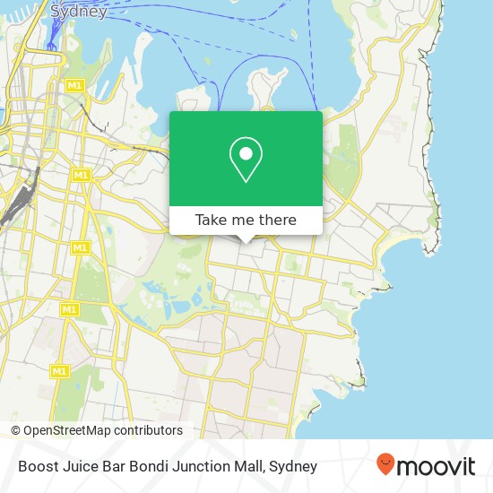 Mapa Boost Juice Bar Bondi Junction Mall, 175-181 Oxford St Bondi Junction NSW 2022