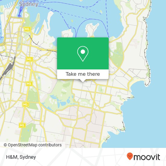 Mapa H&M, 1 Newland St Bondi Junction NSW 2022