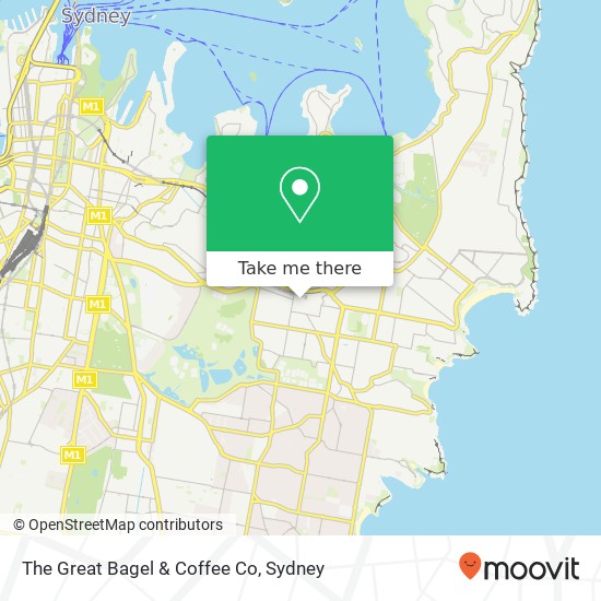 Mapa The Great Bagel & Coffee Co, 171 Oxford St Bondi Junction NSW 2022
