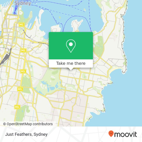 Mapa Just Feathers, 175-181 Oxford St Bondi Junction NSW 2022