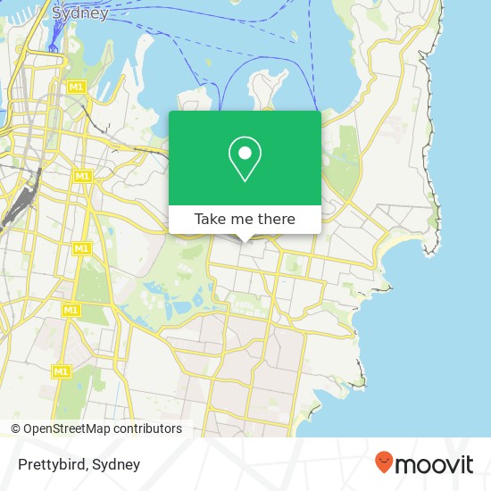 Mapa Prettybird, Oxford St Bondi Junction NSW 2022