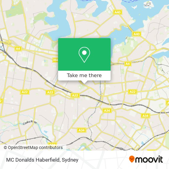 Mapa MC Donalds Haberfield