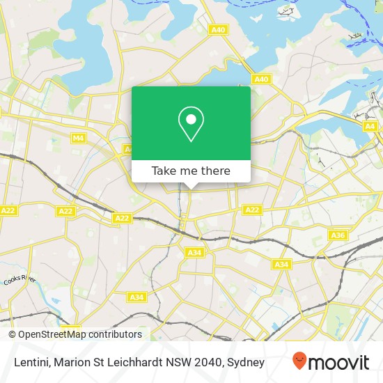 Mapa Lentini, Marion St Leichhardt NSW 2040