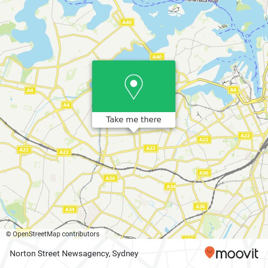Mapa Norton Street Newsagency, Norton St Leichhardt NSW 2040