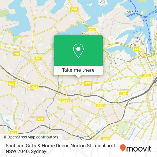 Santina's Gifts & Home Decor, Norton St Leichhardt NSW 2040 map