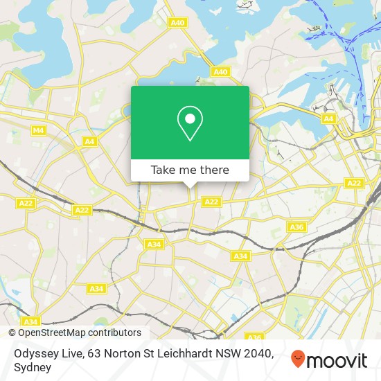 Odyssey Live, 63 Norton St Leichhardt NSW 2040 map