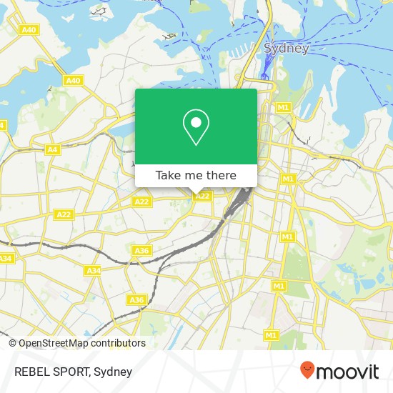 REBEL SPORT, Broadway Glebe NSW 2037 map