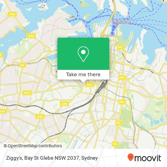 Mapa Ziggy's, Bay St Glebe NSW 2037