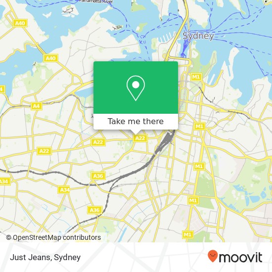 Just Jeans, 1 Bay St Glebe NSW 2037 map