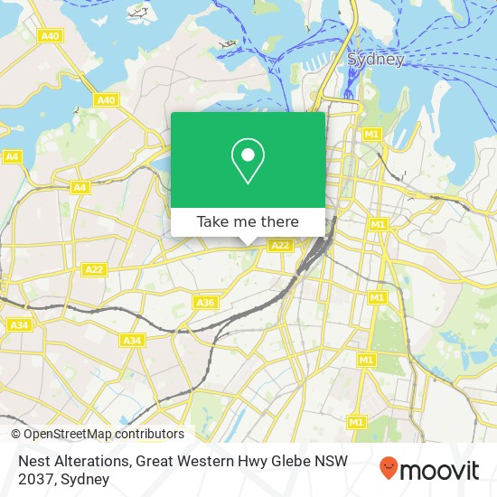 Nest Alterations, Great Western Hwy Glebe NSW 2037 map
