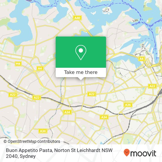 Mapa Buon Appetito Pasta, Norton St Leichhardt NSW 2040